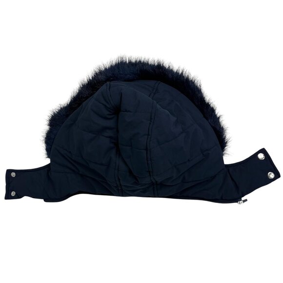 Tommy Hilfiger Women’s Navy TH Flex Puffer Coat w/ Faux Fur Hood – Size Large - Picture 9 of 15